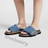 10A Top Caffice Slippers Designer Slides Women Sandals Sandals Fashion Print Summer Beach Scuffs Casual Shoes Denim тиснена