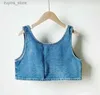 Kvinnors tankar Camis Fashion Design Womens Tank Top Denim Underwear Designer Brand Womens Denim Tank Top Triangle Bra T-shirt Denim Tube Top Wrap Chest Vest L49