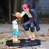 Action Toy Figures 17Cm Anime Figure One Piece Luffy Four Emperors Shanks Straw Hat Luffy Action Figure Monkey D Luffy Collection Model Doll Toys Y240415