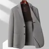 Мужские костюмы Высококачественный двойной модный костюм Men 2024 Осень и зимний шерстяное пальто ручной работы Slim m-4xl