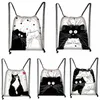 Carto Carto Anime Cat Match Sac à crampons Femmes Fi Sac de rangement Sac Sac Teenage Girls Bookbag Kawaii Backpack A8GJ # #