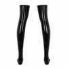 Sexy Socken Mode Männer Frauen nass aussehend Latex Leder Oberschenkel hohe Fußstrümpfe Strumpfhocken Stage Clubwear Skinny Unisex Strümpfe 240416