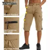 TACVASEN MENS LADER WERK SHORTS SNEL DROY 3/4 lengte broek multi-pockets knie lengte broek Summer Board strand shorts240408