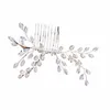 simulated Pearl Tiaras Hair Comb Wedding Bridal Hair Accories Crystal Hairband Hair Clip Jewelry Stick Sier Color Headpiece Y2LQ#