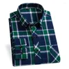 Herren -Hemdhemden 2024 Pure Cotton Classic Plaid Cason Casual Hemd Vollhülle gebürstet Stoff weich und bequem regelmäßig Passform