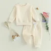 Kleidungsstücke solide lässige Kleinkind Baby Girls Jungen Kleidung Set Winter Herbst Langarm Sweatshirt Tops Hosen Lose 2pcs für Kinder Outfits