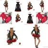 Fantasia de tema Sexy Heartless Lace Cosplay Demon Demon FO Woman Devil Vampire vem Party T231011 Drop Deliver