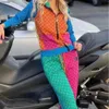 24 ans à la mode de sport pantalon harem costume en tricot de femme en tricot lettre pour femmes vêtements de sport adhésif mince confortable haute qualité