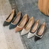 womens shoes knitted breathable fashion pointed high heel beautiful pattern thick heel comfortable spring and autumn s 240402