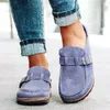Slippers Femmes Slip on Loafer Chaussures plates décontractées Comfort Suede Mules Bureau à la maison Ferme