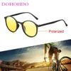 サングラスDohohdo New Women Round Polarized Sunglasses Retro Vintage Driving Steampunk Eyewear Male Small Sun Glasses Gafas Ciclismo UV400 240416