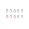 24pcs Head de amêndoa Fake French Line Design completa cobertura falsa arte de unhas acabadas com gluwwearable Removable Press