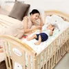 Baby Cribs yq Jenmw سرير خشب صلب أفضل مبيعًا تصميمًا خشبيًا من الصنوبر الصلبة تصميم سرير طفل/سرير أرجوحة الأطفال/سرير الطفل المرفق البالغ L416