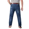 Herr jeans extra plus size sommar rak passform klassisk casual män baggy lös denim byxor manlig cowboy byxor stor 52