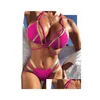 Swim Wear 2024 New Bikini Gold-Stamped Y Swimming Suit Three Points Explosive Split Ladies Stitching Sports badkläder Flexibel Drop Del OT7JF