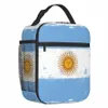 Aangepaste Argentinië Grunge Flag Lunch Bag Men vrouwen warme koeler geïsoleerde lunchbox voor volwassen kantoor F6H7#