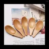 Cucharas 10pcs Mini condimentos de cuchara de madera con mango corto para café Hojas de té suelto Spicio de leche, etc.