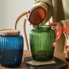 Opslagflessen kleurrijke glazen pot keuken voedselkwaliteit afgedichte pot koffiepoeder kruiden acacia houten fles 2200 ml