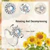 Clusterringen Roteerbare anti -stressangst Zon voor vrouwen verstelbare bijen Sunflower Star Ring Party Aesthetic Sieraden Gift