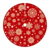 Christmas Decorations 35.4inch Xmas Tree Skirt Snowflake Pattern Bottom Decor Mat Decoration Merry Decoaration