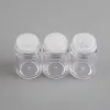 Partihandel 10 ml Löst pulverbehållare KLAR THE PLASTIC GLITTER CONTAINER COSmetic Powder Eye Shadow Box -flaskor med sifter och lock