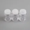 Verbe en gros 10 ml de récipient en poudre lâche Clear Plastic paillette récipient en poudre de poudre de poudre à paupières Boutelles avec tamis et couvercles