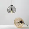 Ljuskronor glas led tak ljuskrona e27 svart hängslampa för vardagsrum matbord kök sovrum modern grå konst hängande ljus