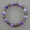 Link armbanden Natural Stripe Agates Stone Tea Crystal Bead Bracelet Men Women Zirkon Accessoires Sieraden Sieraden Afstand cadeau voor