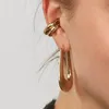 Unikalne fałszywe piercing metalowe klipy do uszu Asymetria okrągła chrząstka dla kobiet biżuteria mody prezent świąteczny 240410