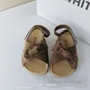 Sweet Girls cross Bows applique sandals children non-slip cork shoes 2024 summer kids comforttable princess sandals Z7708