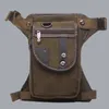 Men Taille Fanny Pack Drop Leg Dijbag Motorfiets Rider Nylon Canvas Militair Assault Male Cross Body Hip Belt Bum Tassen 240411