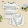 Ensembles de vêtements en bas âge pour bébé fille 2pc Vêtements d'été STACTES COURTES COURTES T-shirts Tops et Shorts Set Infant Confortable