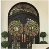 Flores decorativas grinaldas colorf corajas artificiais penduradas guirlanda floral para a porta da frente janela de decoração de fazenda Drop de dhij6