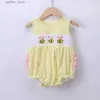 Dompers New Born 0-3t Romper Babi Girls одежда милая пчела вышивка боди наряд рукав желтые шорты розовые кружевные комбинезоны L410