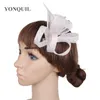 Beretten schattige meisjes lus cap vrouwelijke bruiloft hoofddeksels fascinators vrouwen elegante zomer oranje hoeden race cocktailhoofdtooi myq014