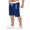 Mens Sports Pocket Solid Drawstring Board Trunk Beach Short Pants Shorts Summer Thin Trousers dragkedja Löst tröjor 240409