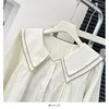 Blusas femininas colar de duas camadas de camada pontiaguda sweet kawaii camisetas de peito de peito único BLUSAS BLUSAS MUJER DE MODA 2024 Spring