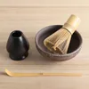 Ensembles de voies de thé Luwu Rustic Ceramic Matcha Bowl Set Rust Glaze Tea Bowl-4 Piece 160 ml