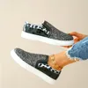 Casual Shoes European och American Sequin Women's Single 2024 Flat Bottom Elastic Mouth Color Matching Sports Board