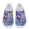 Chaussures décontractées Where Isart 2024 Femmes Sneakres Ladies Blue Blue Butterfly Animal Print confortable Houte-Mandis femelles Zapatillas Mujer