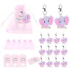 Party bevorzugt 20-40Set Elephant Keychain Babyparty Souvenirs Geschenke mit Organza-Taschen Danke Tags Gefälligkeiten für Gäste Kinder Geburtstag