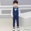 Suits Kids Boys Vest+Pants 2PCS Formal Suit Gentleman Wedding Birthday Dress School Children Graduation Tuxedo Costume Clothing Set