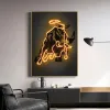 Neon Drucke Gold Bitcoin Poster Wandkunst abstrakte Rinder Leinwand Malerei Wandbilder moderne Wohnzimmer Wohnkultur rahmenlos