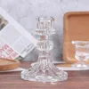 Candlers en verre conique de vitre Candlestick Clear Crystal Stick for Birthday Gift Dinning Party Favors Decoration Vaintes