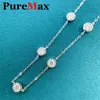 Puremax Bubble Necklace 925 Sterling Silver 50mm Dカラーダイヤモンドジェムストーン