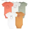 Rompers 5pcs / lot baby-bodys de mode fille coton nouveau-né bébé garçon bébé corps bébé saut de combinaison ropa bebe l410