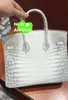 Designer Himalaya Crocodile Handbag Tote Bags High End Luxury Custom A-grade White Leather Full Hand Sewn Wax Thread Craft Platinum Womens Bag 25cm WN-87S2