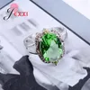 Pierścienie klastrowe Rozmiar 6-10 Moda Cubic Zirconia dla kobiet 925 Srebrna srebrna oprawa weselna Kobieta Crystal Ring Akcesoria
