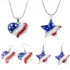 Colliers pendants Arrivée Coeur Collier Crystal Collier Fashion Star Forme American Flag For Women Ic Jewelry Gifts9810061