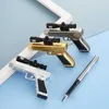 Gun Toys 1PCS Creative Gun Shape Gel Pen com LED Light Office Student Gift Pens engraçado Toy Sniper Gun Shape Stationery 240416